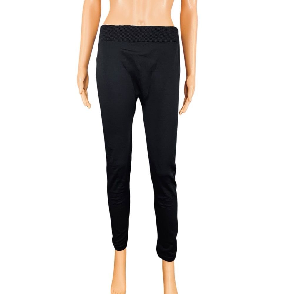 Plus Size Cozy Black Knit Leggings Stretchy Womens Size 1X